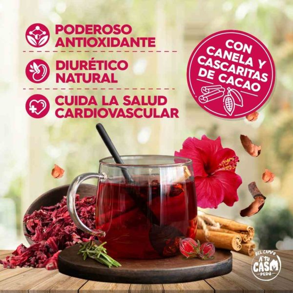 Infusion Flor De Jamaica Canela Y Cacao 100gr Del Campo A Tu Casa