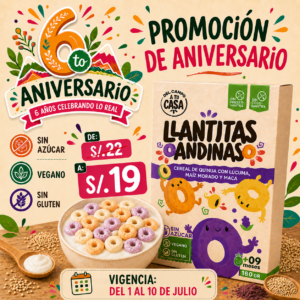 Llantitas andinas sin azucar 180gr