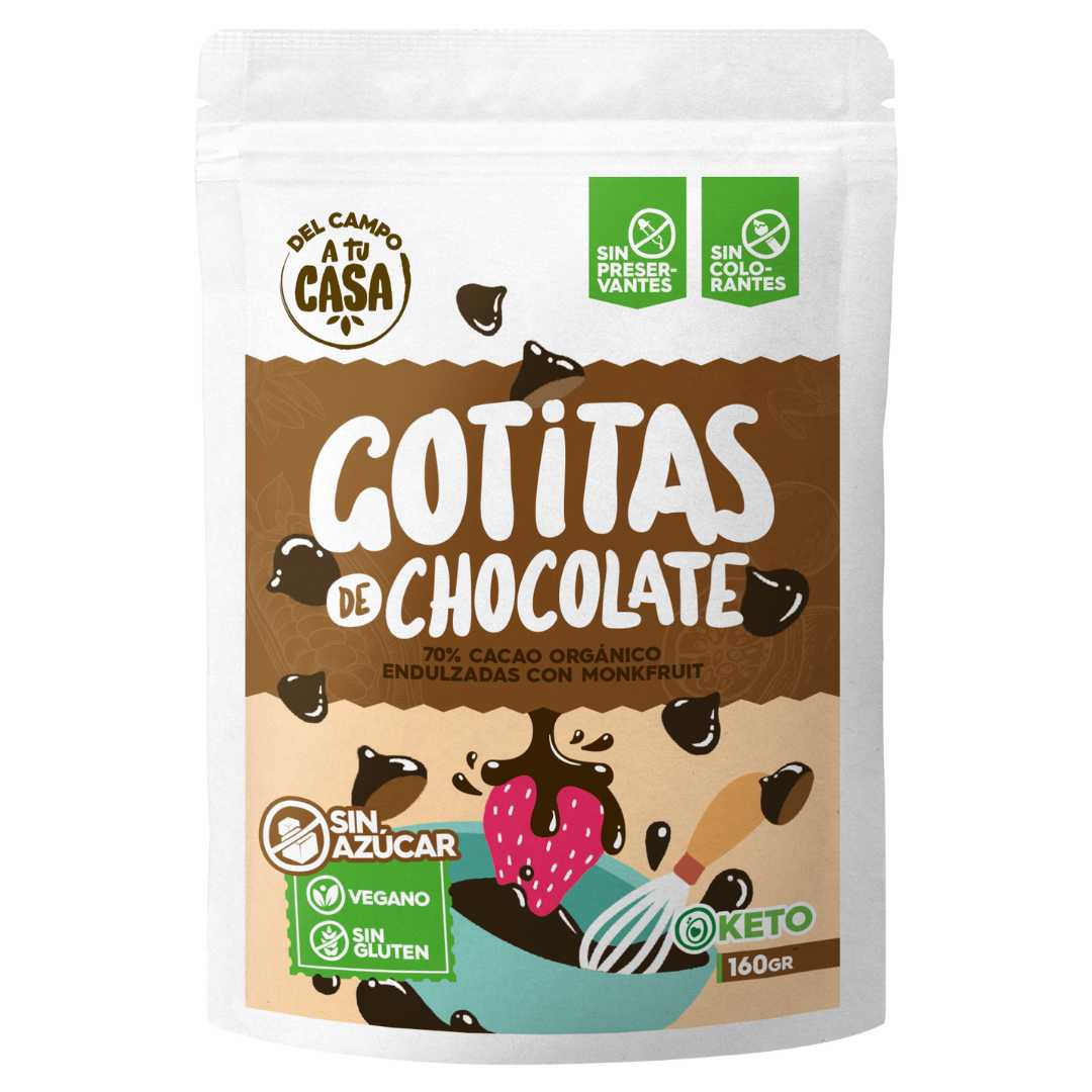 Gotitas 70% cacao sin azucar 160gr 1 Gotitas 70% cacao sin azucar 160gr