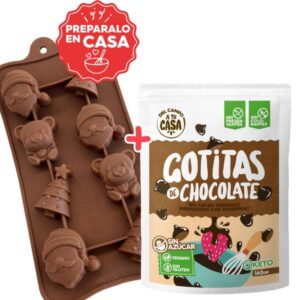 Gotitas chocolate + molde navidad