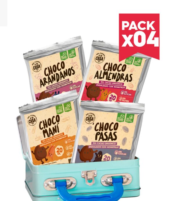 Pack choco bañados 4und