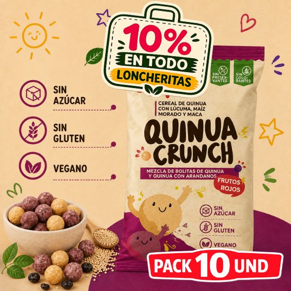 Pack quinua crunch frutos rojos 10und 1 Pack quinua crunch frutos rojos 10und
